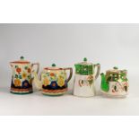 Two lots of matching Wade tea and coffee pots (4)