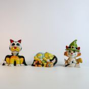 Lorna Bailey hand decorated colourway cat figures - Heggarty, Napland & Cat Duckula (3)