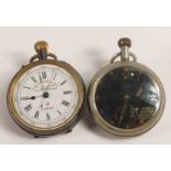 Two 1920s top winding pocket watches, Patent Railway regulator, Superior centre seconds and B B50