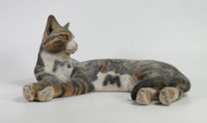North Light large resin figure of a seated cat, height 19cm. This was removed from the archives of