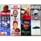 A large collection of signed hardback Football related books including Lee Sharpe, Terry Venables,