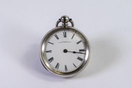 Silver open faced pocket watch "French Royal Exchange London in later case. Unusual 8 day movement