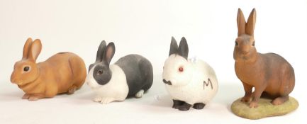 North Light large resin figures of four rabbits, height 17cm. These were removed from the archives