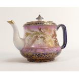 Carlton Blush ware tea pot with floral decoration, by Wiltshaw & Robinson, c1900, height 12cm