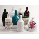 Wade Whisky & Gin themed ceramic decanters including - Rock Rose Gin, McQueen Gin, Famous Grouse,