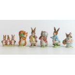 Beswick Beatrix Potter BP2a figures Timmy Tiptoes (red jacket), Mrs Townmouse, Peter Rabbit, Mr