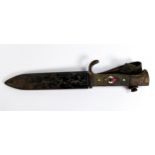 Solingen Made WWII German Third Reich Hitler Youth dagger/knife, the chequer grip inset with