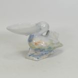 Beswick matchbox holder modelled as seated pelican 497, height 10cm. Unusual colour glaze