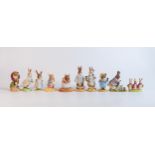 Beswick and Royal Albert Beatrix Potter figures of Mr Jeremy Fisher Digging, Peter Rabbit Gardening,