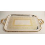 De Lamerie Fine large silverware plated serving tray in presentation bag, specially made high end
