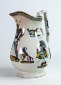 Elsmore and Forster puzzle jug, transfer printed with harlequins, A Set To and other caricatures and