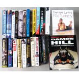 A large collection of signed hardback Football related books including Damon Hill, Eubanks, Clive