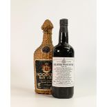 Vintage wicker cased bottle of Hoopers Port & cased bottle of Crusted Port Wine (2)