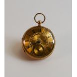 18ct gold ladies ornate pocket watch, the movement marked G Arinson Wolverhampton, d.4cm, gross