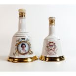 Wade for Bells sealed royal commemorative Whisky decanters (2)