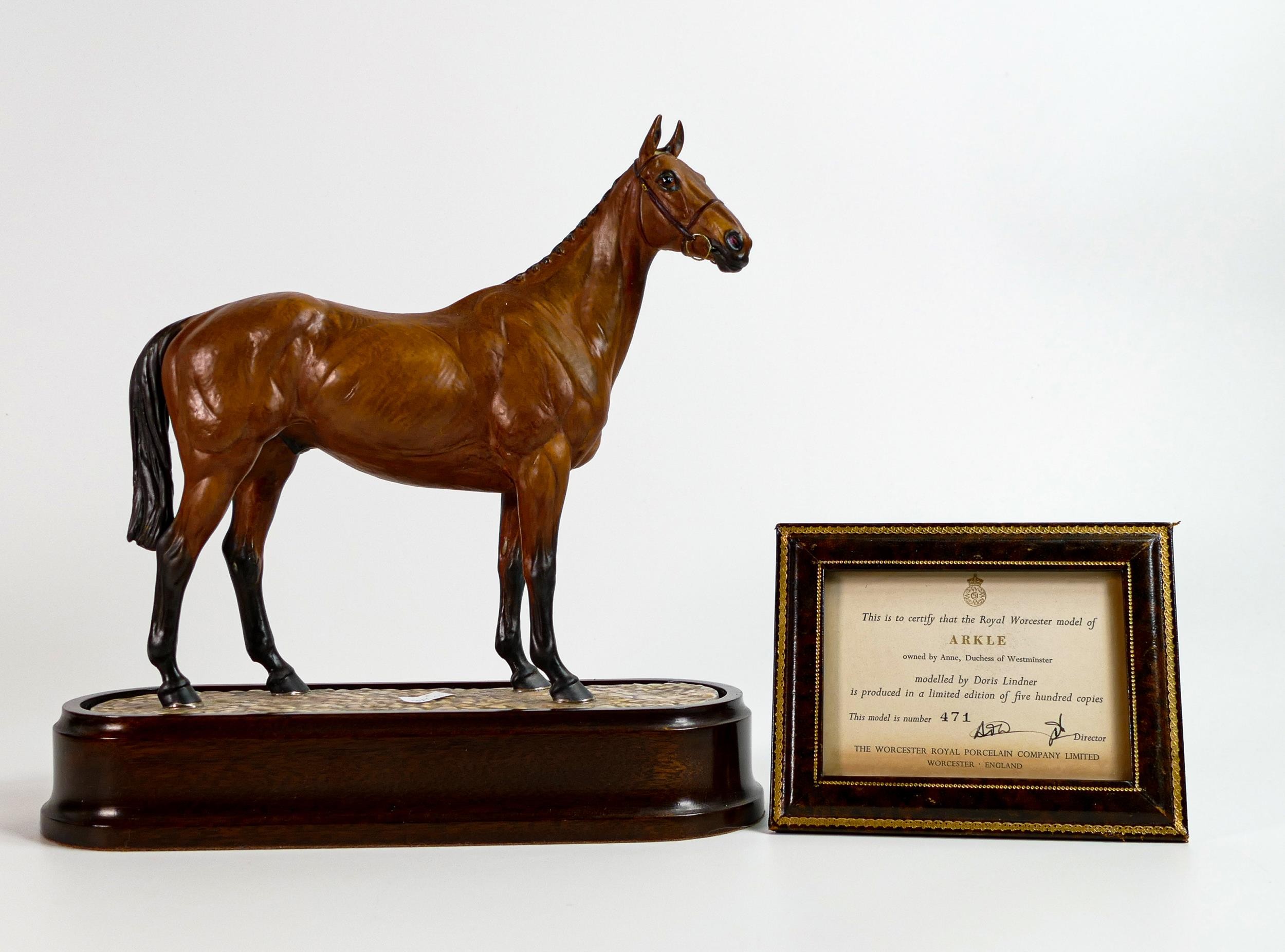 Royal Worcester model of Arkle, owned by Anne, Duchess of Westminster, modelled by Doris Lindner - Image 2 of 5