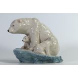 Wade figure of a Mother Polar bear with cubs. Limited edition of 100. Signed KIM to edge of base.