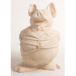 Wade Bisque model of Natwest Pig Sir Nathaniel, trussed up with rope, h.21.5cm, a/f. This item was