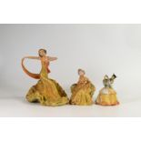 Wade Cellulose painted figures, Argentina, Pompadour & Gloria - Argentina with missing foot and chip