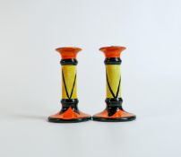 Lorna Bailey pair of candlesticks, Old Ellgreave backstamp, height 15cm (2)