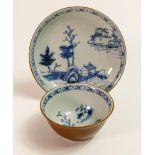 Nanking Cargo tea bowl with saucer (Christies label verso)