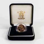 Proof HALF sovereign Millennium 2000 gold coin, with inner & outer box plus COA. Limited edition