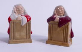 Wade The Judge figures, one marked Property of Wade, height 8cm. These were removed from the