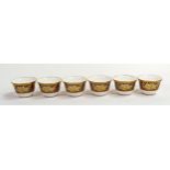 De Lamerie Fine Bone China heavily gilded Trellis & Diamond pattern tea bowls, specially made high