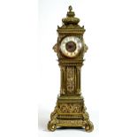 Quality late Victorian brass architectural clock standing an impressive 53cm in height. Lion masks