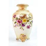 Carlton Blush ware vase with petunia floral decoration, by Wiltshaw & Robinson, c1900, height 24cm