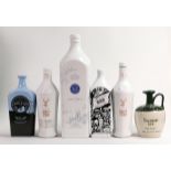 Wade Whisky & Rum themed ceramic decanters including - large Wade promotional item, Castle Gin,