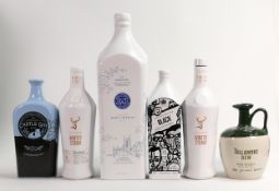Wade Whisky & Rum themed ceramic decanters including - large Wade promotional item, Castle Gin,