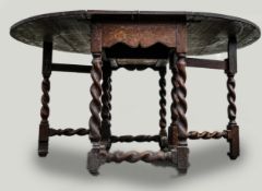 Early 19th century Drop Leaf table with drawer, closed length 104cm, width 53cm & height 75cm