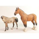 North Light large resin figure of a shire & swish tail horse, height of tallest 24cm. These were