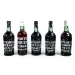 Five 75cl bottles of Mitchell vintage ports including 1966, 1977 & 3 x vintage character ports (5)