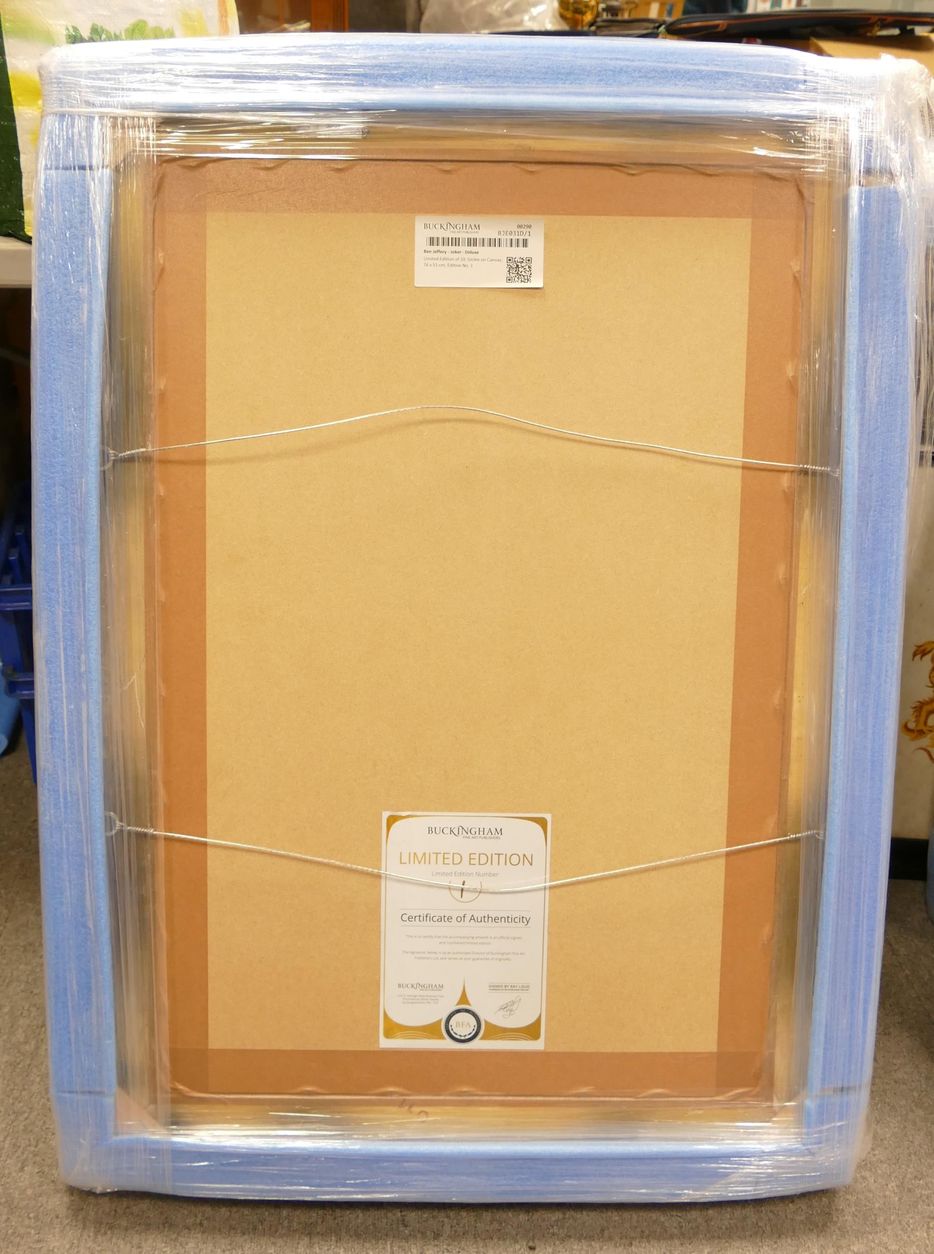 BEN JEFFERY (born 1986), Giclee on canvas titled Joker Deluxe 1/10, image size 74cm x 49cm - Image 2 of 3