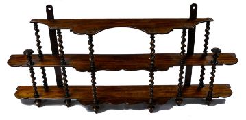 19th century Barley Twist ornate wall rack, height 39cm & length 96cm