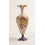 Carlton Blush ware vase with floral Camelia decoration, by Wiltshaw & Robinson, c1900, height