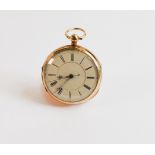 18ct gold chronograph pocket watch, hallmarks for London 1873, gross weight 130g.