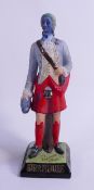 Wade unmarked Drambuie Bonny Prince Charlie figure, paint splash to face, height 35cm. This was