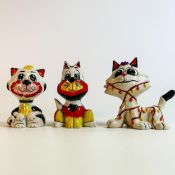 Lorna Bailey hand decorated colourway cat figures (3)