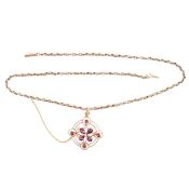 Antique 9ct rose gold amethyst pendant with 9ct rose gold necklace, 8.5g.