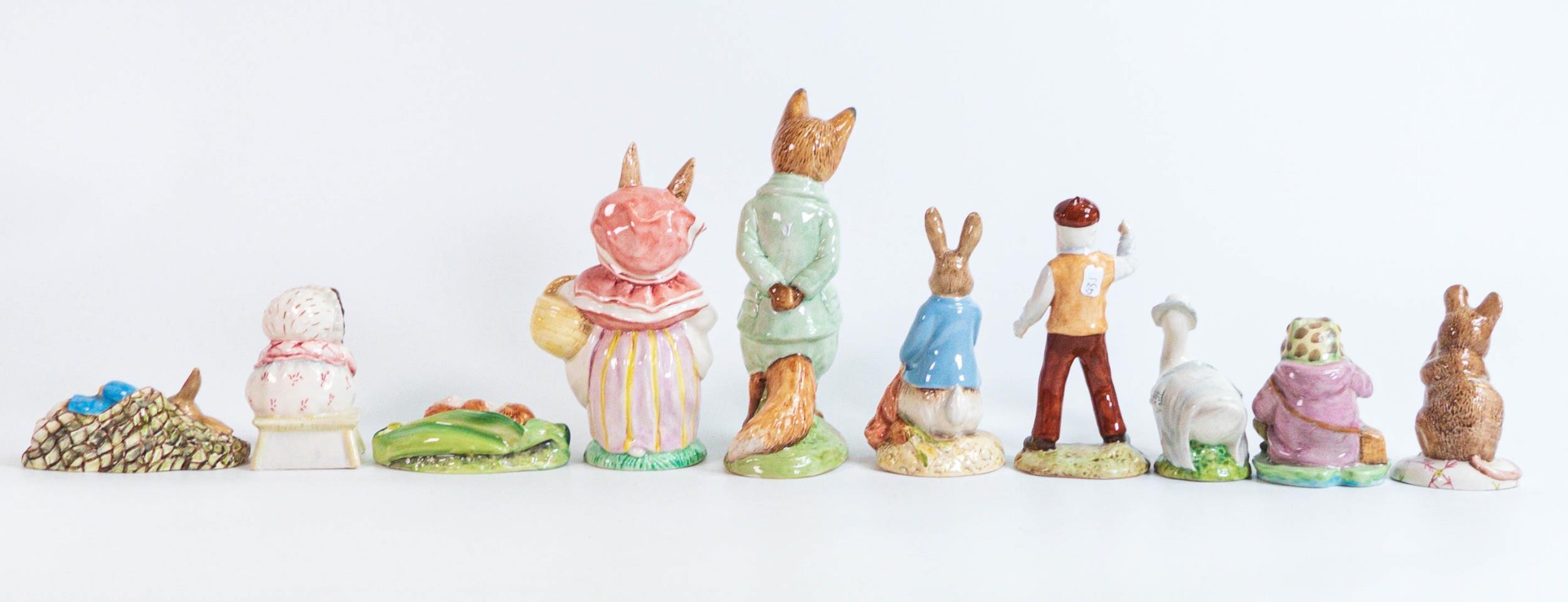 Ten Royal Albert Beatrix Potter figures to include large Foxy Whiskered Gentleman, large Mrs Rabbit, - Image 2 of 3