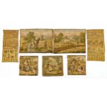 Group of textiles - includes two similar 19th century samplers bearing names of two sisters