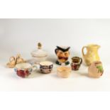 A collection of Wade items to include - Jimmy Edwards character jug, Bramble condiment set and jam