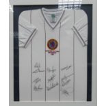 Large framed Aston Villa FC 1982 European Cup Final shirt, frame size 82 x 69cm