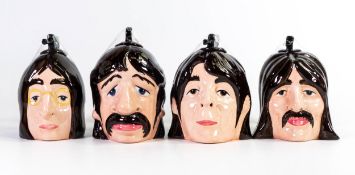 Lorna Bailey set of 4 Beatles caricature teapots. John, Paul, George and Ringo (4)