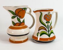 Wade Orange Blossom pattern water jug & similar, height of tallest 19cm. These were removed from the