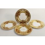 De Lamerie Fine Bone China marbled Burgundy Majestic pattern plates, specially made high end quality