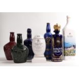 Wade Whisky & Rum themed ceramic decanters including - Johnnie Walker Blue Label, Findlaters Rugby